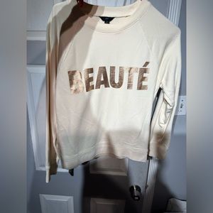 JCrew cream and rose gold sweatshirt